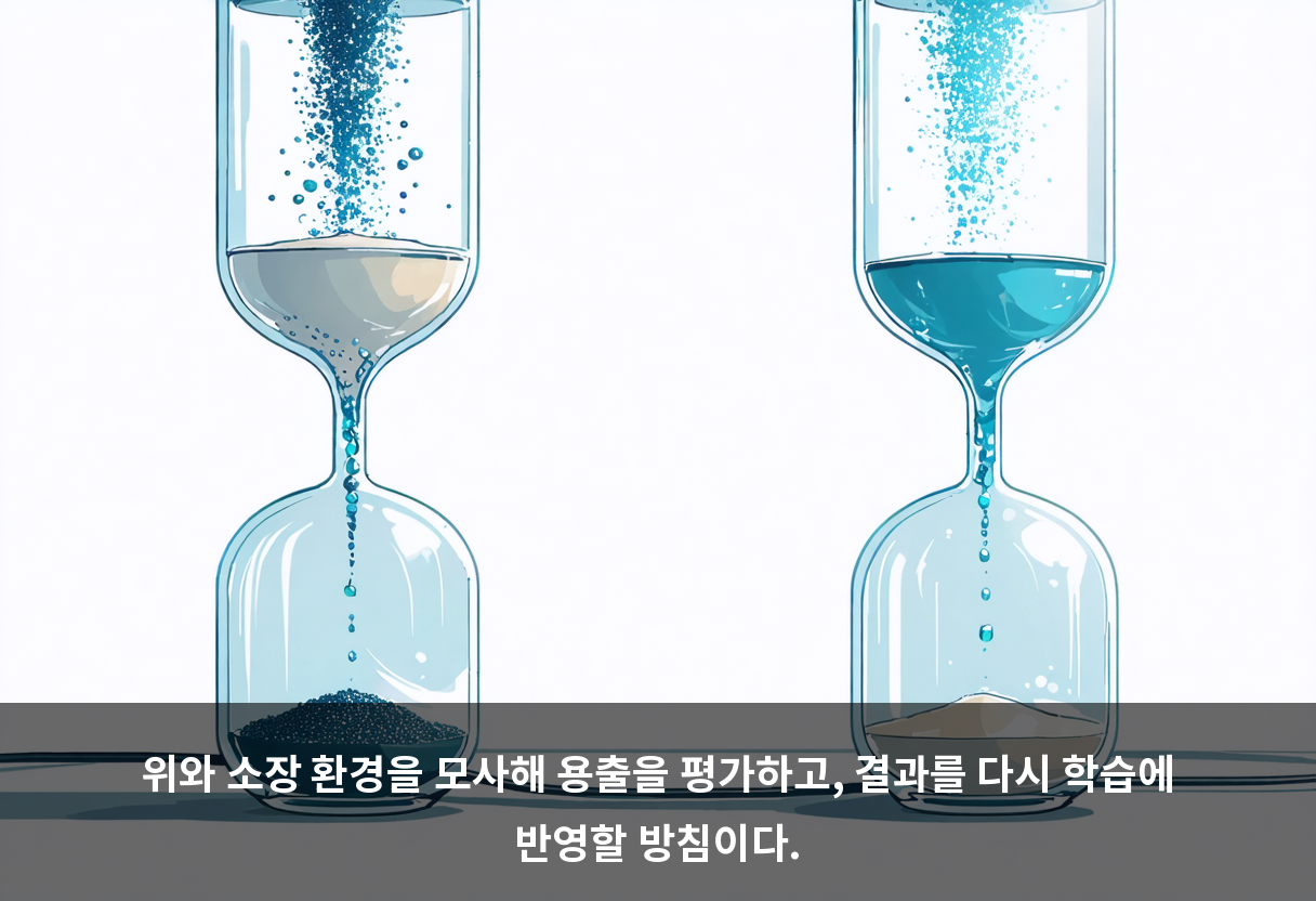 위와 소장 환경을 모사해 용출을 평가하고, 결과를 다시 학습에 반영할 방침이다.