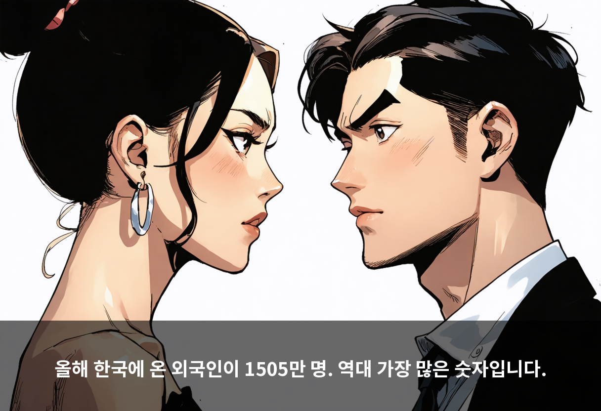 올해 한국에 온 외국인이 1505만 명. 역대 가장 많은 숫자입니다.