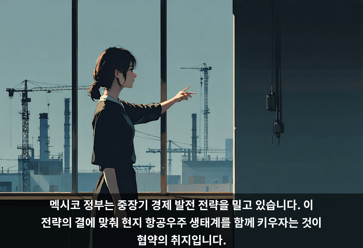 멕시코 정부는 중장기 경제 발전 전략을 밀고 있습니다. 이 전략의 결에 맞춰 현지 항공우주 생태계를 함께 키우자는 것이 협약의 취지입니다.