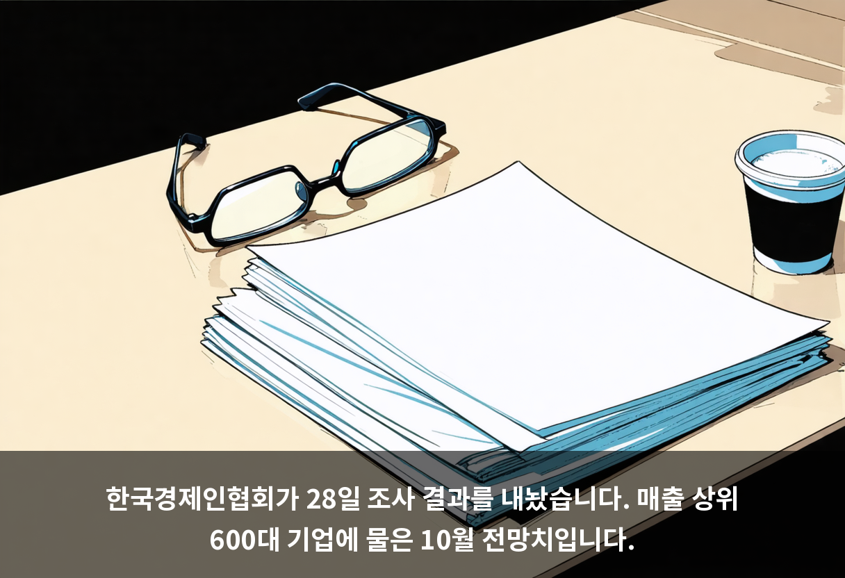 한국경제인협회가 28일 조사 결과를 내놨습니다. 매출 상위 600대 기업에 물은 10월 전망치입니다.