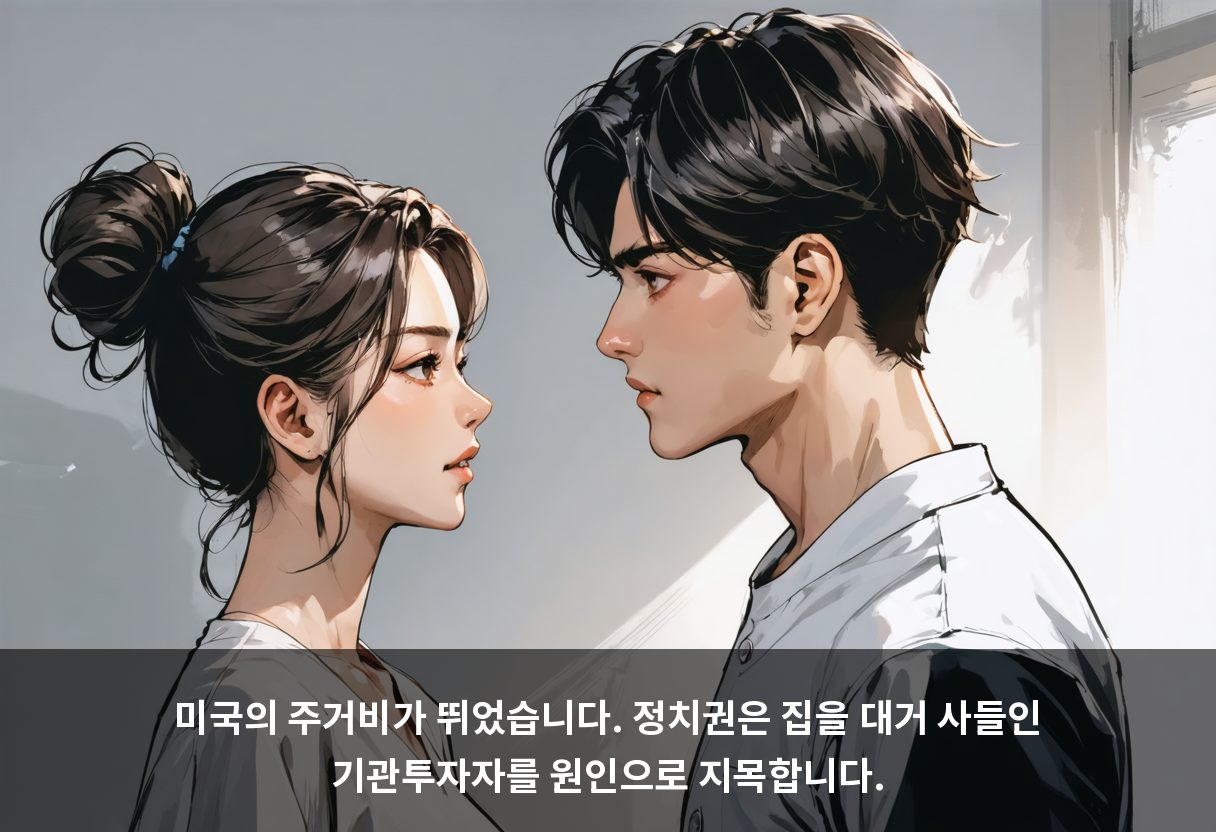 미국의 주거비가 뛰었습니다. 정치권은 집을 대거 사들인 기관투자자를 원인으로 지목합니다.