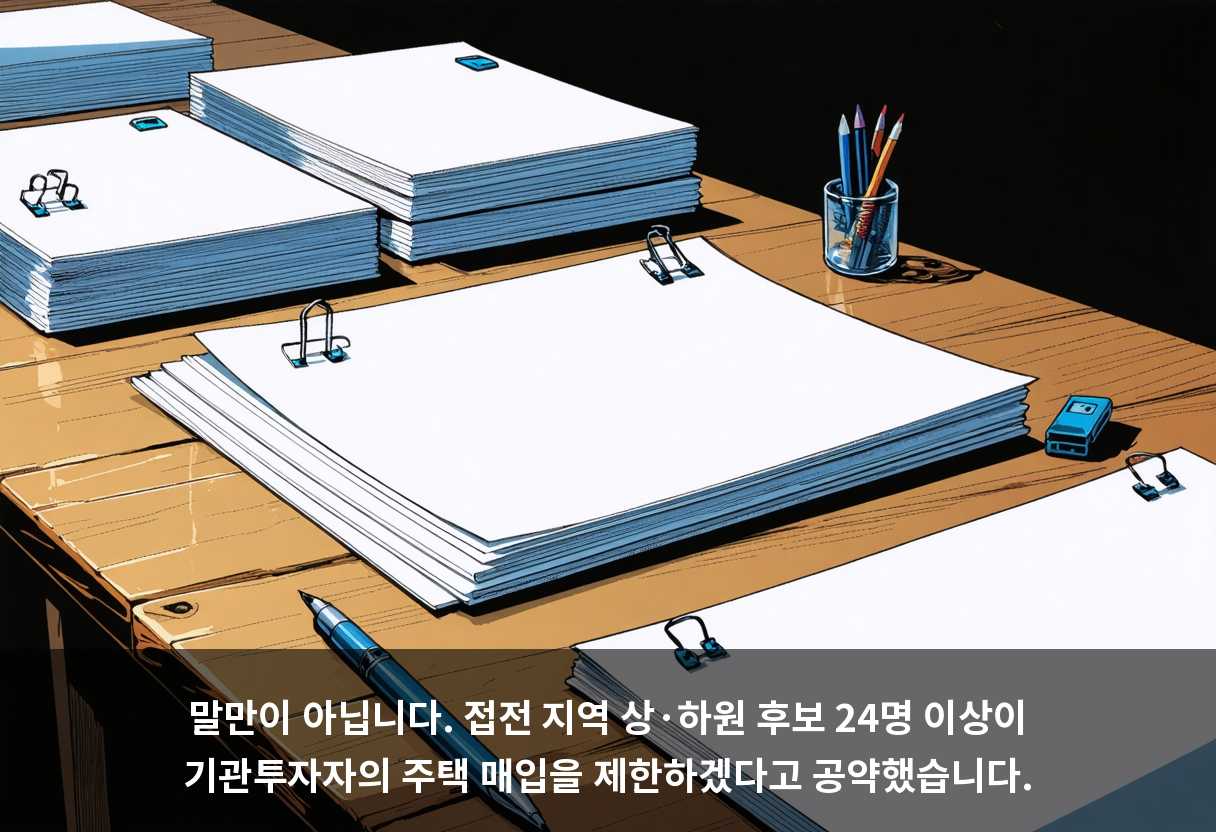 말만이 아닙니다. 접전 지역 상·하원 후보 24명 이상이 기관투자자의 주택 매입을 제한하겠다고 공약했습니다.