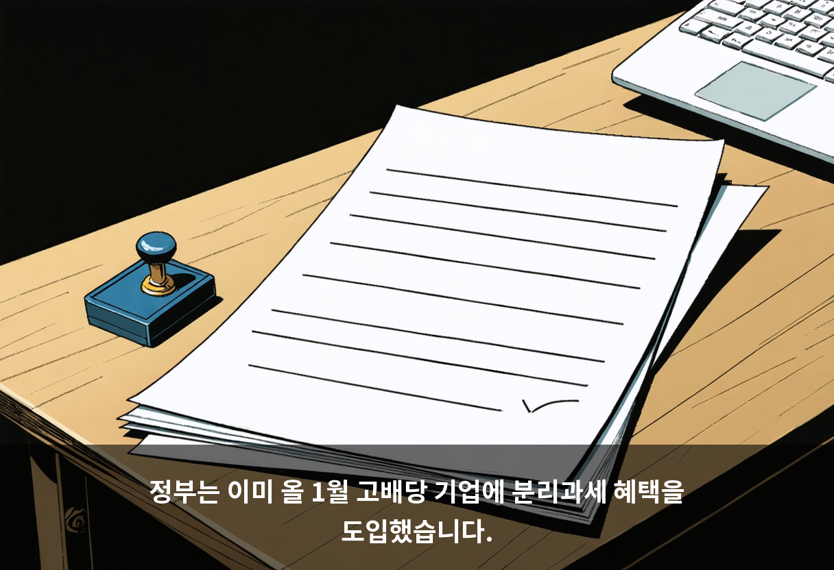 정부는 이미 올 1월 고배당 기업에 분리과세 혜택을 도입했습니다.