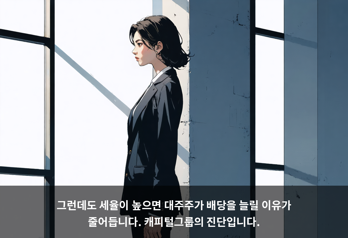 그런데도 세율이 높으면 대주주가 배당을 늘릴 이유가 줄어듭니다. 캐피털그룹의 진단입니다.