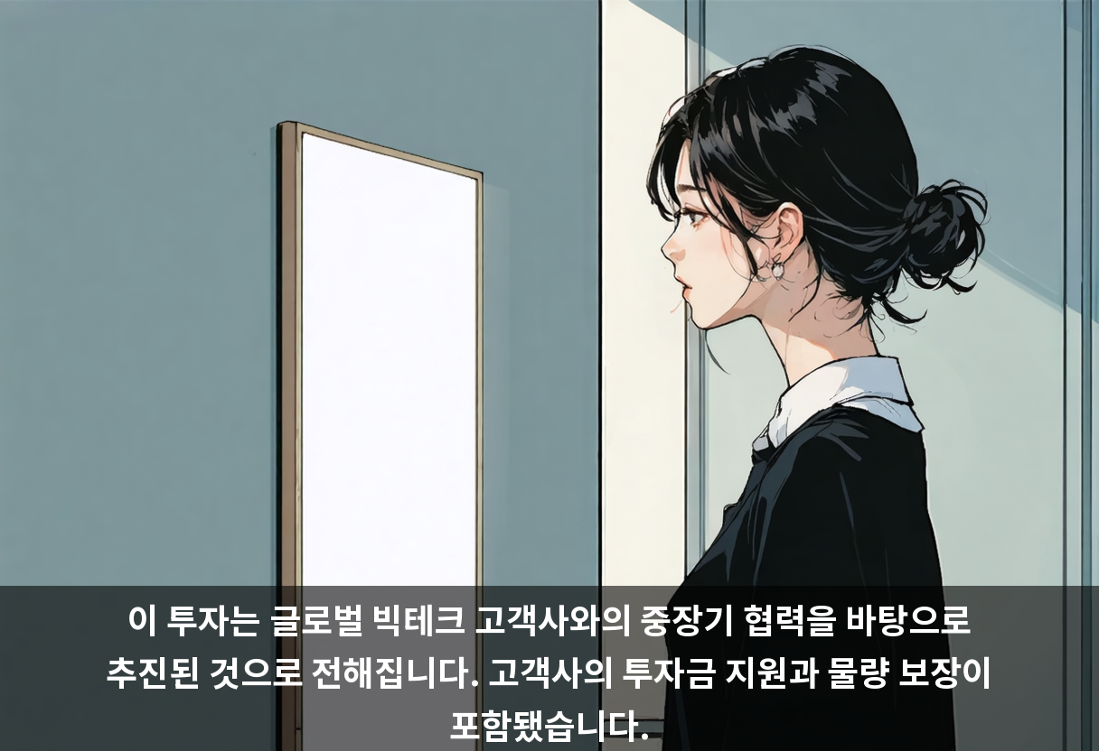 이 투자는 글로벌 빅테크 고객사와의 중장기 협력을 바탕으로 추진된 것으로 전해집니다. 고객사의 투자금 지원과 물량 보장이 포함됐습니다.