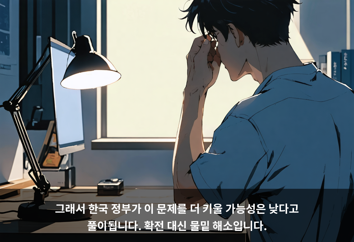 그래서 한국 정부가 이 문제를 더 키울 가능성은 낮다고 풀이됩니다. 확전 대신 물밑 해소입니다.