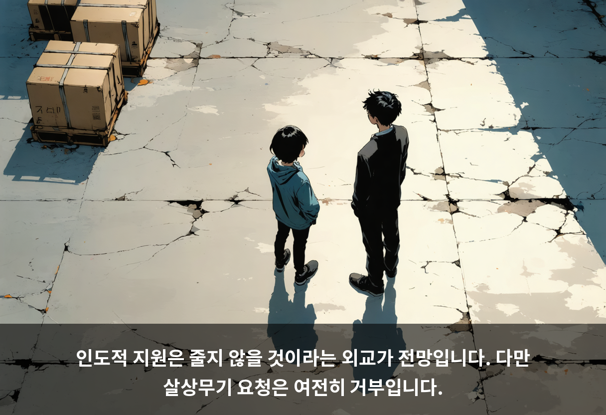 인도적 지원은 줄지 않을 것이라는 외교가 전망입니다. 다만 살상무기 요청은 여전히 거부입니다.
