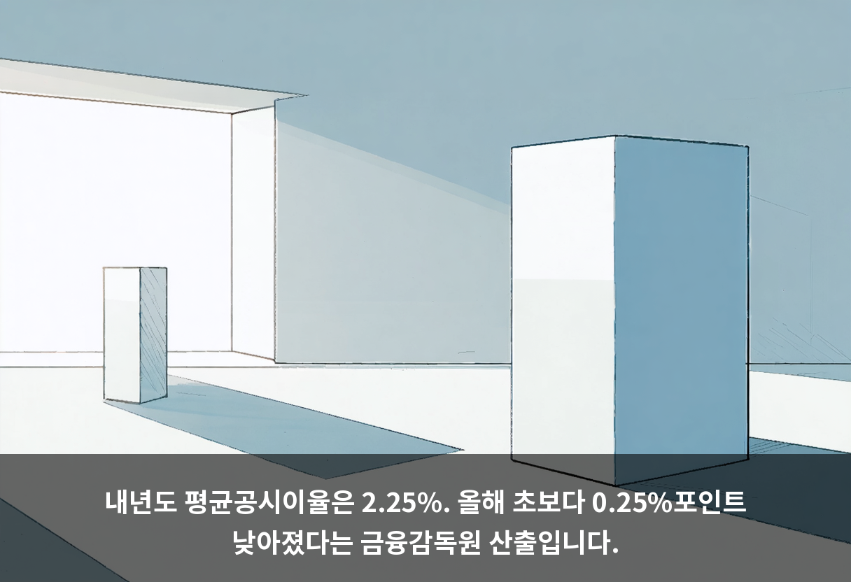 내년도 평균공시이율은 2.25%. 올해 초보다 0.25%포인트 낮아졌다는 금융감독원 산출입니다.