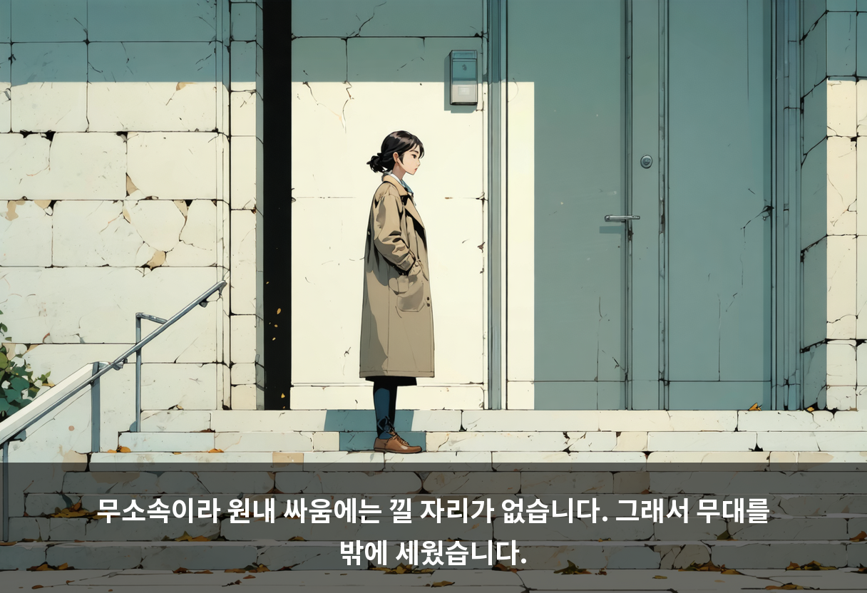 무소속이라 원내 싸움에는 낄 자리가 없습니다. 그래서 무대를 밖에 세웠습니다.