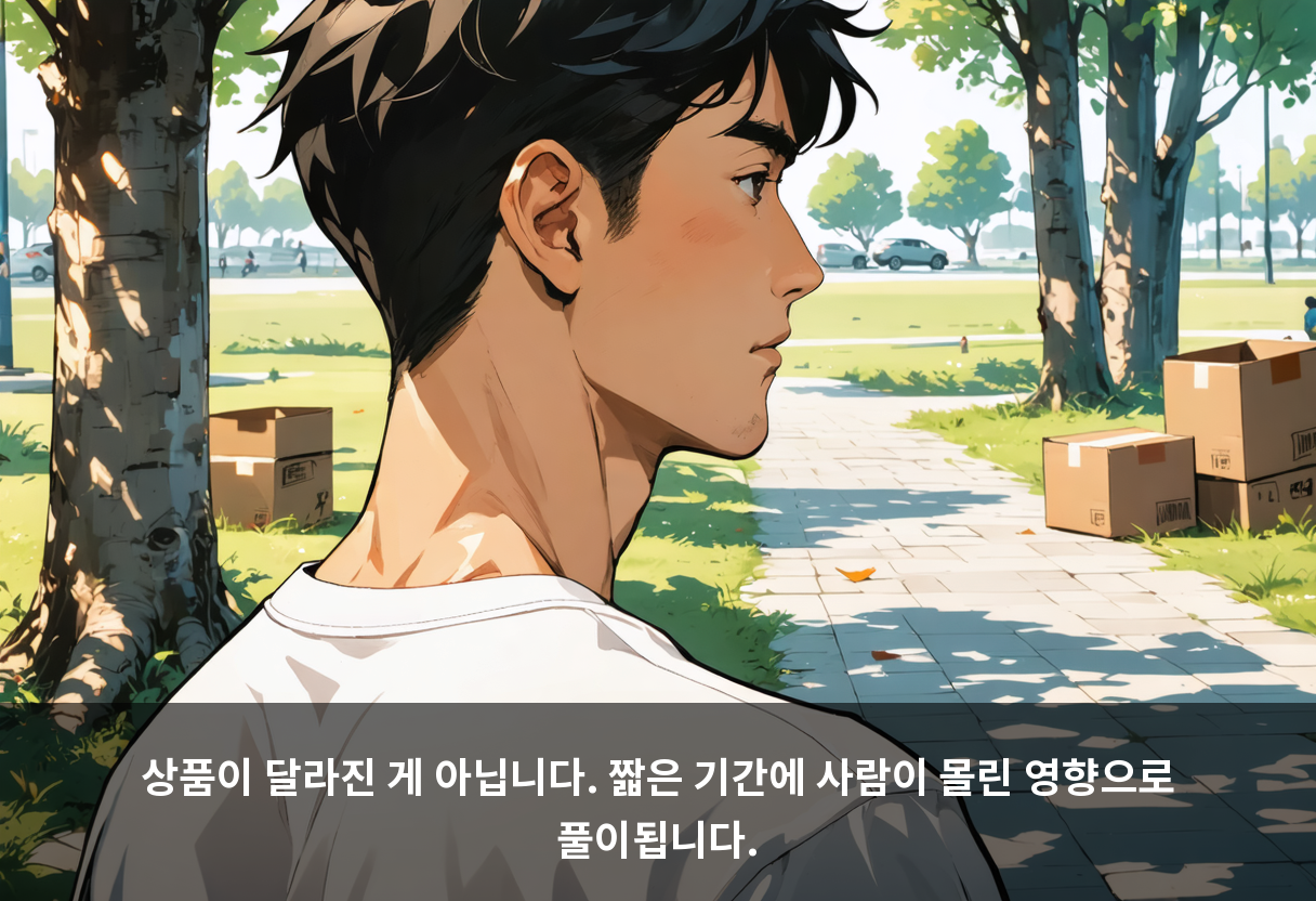 상품이 달라진 게 아닙니다. 짧은 기간에 사람이 몰린 영향으로 풀이됩니다.