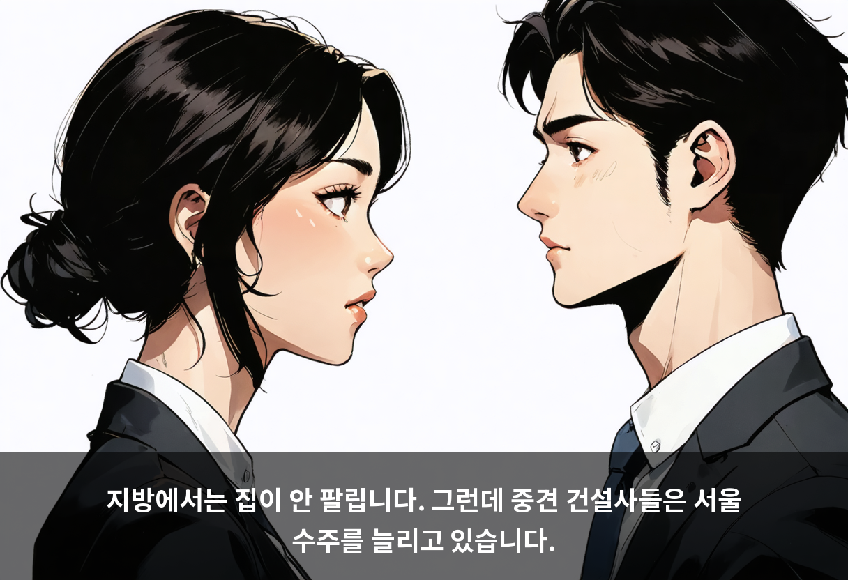 지방에서는 집이 안 팔립니다. 그런데 중견 건설사들은 서울 수주를 늘리고 있습니다.