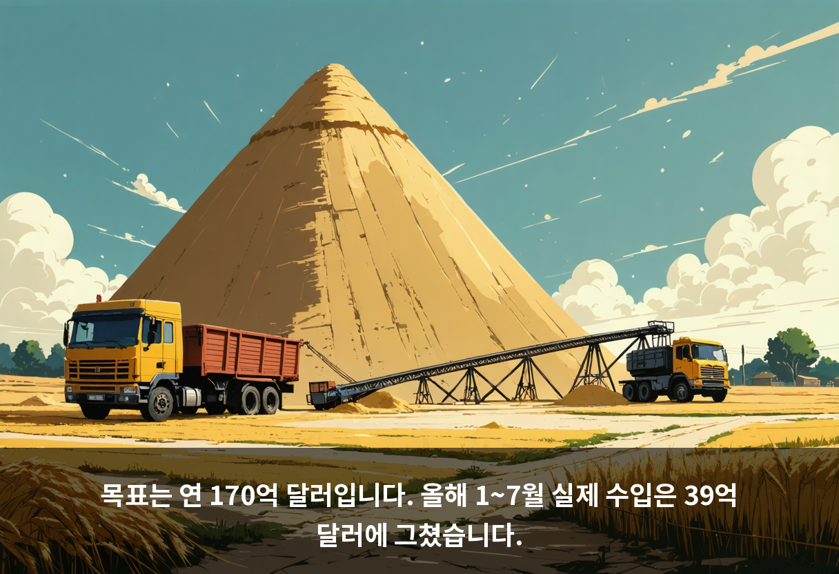 목표는 연 170억 달러입니다. 올해 1~7월 실제 수입은 39억 달러에 그쳤습니다.