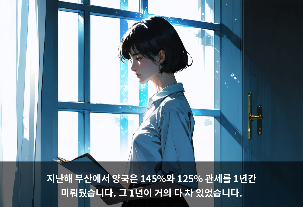지난해 부산에서 양국은 145%와 125% 관세를 1년간 미뤄뒀습니다. 그 1년이 거의 다 차 있었습니다.