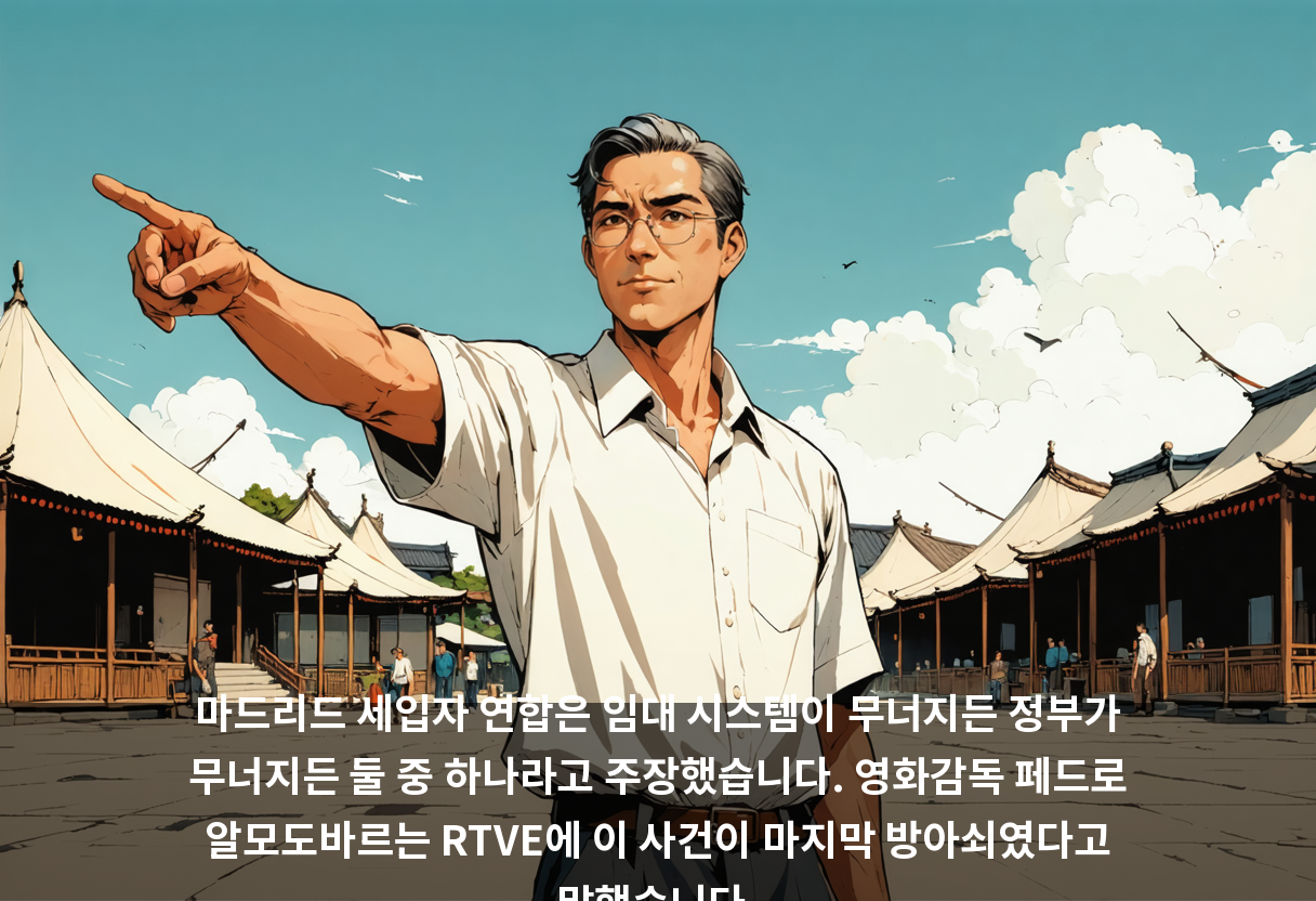 마드리드 세입자 연합은 임대 시스템이 무너지든 정부가 무너지든 둘 중 하나라고 주장했습니다. 영화감독 페드로 알모도바르는 RTVE에 이 사건이 마지막 방아쇠였다고 말했습니다.