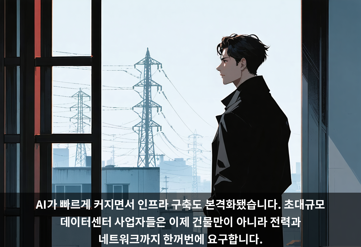 AI가 빠르게 커지면서 인프라 구축도 본격화됐습니다. 초대규모 데이터센터 사업자들은 이제 건물만이 아니라 전력과 네트워크까지 한꺼번에 요구합니다.