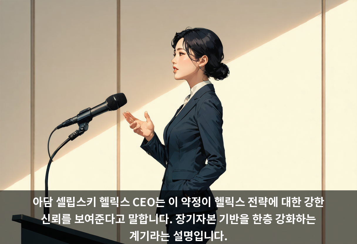아담 셀립스키 헬릭스 CEO는 이 약정이 헬릭스 전략에 대한 강한 신뢰를 보여준다고 말합니다. 장기자본 기반을 한층 강화하는 계기라는 설명입니다.