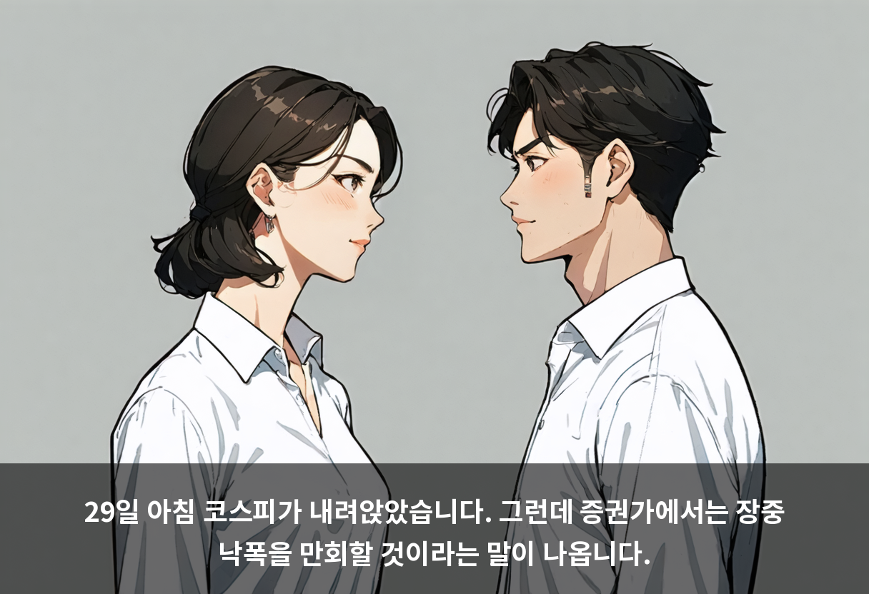 29일 아침 코스피가 내려앉았습니다. 그런데 증권가에서는 장중 낙폭을 만회할 것이라는 말이 나옵니다.