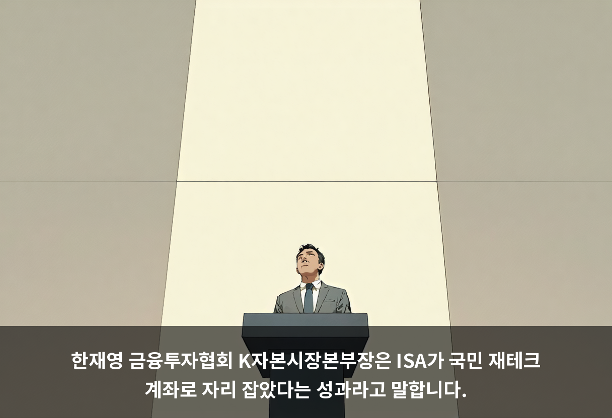한재영 금융투자협회 K자본시장본부장은 ISA가 국민 재테크 계좌로 자리 잡았다는 성과라고 말합니다.