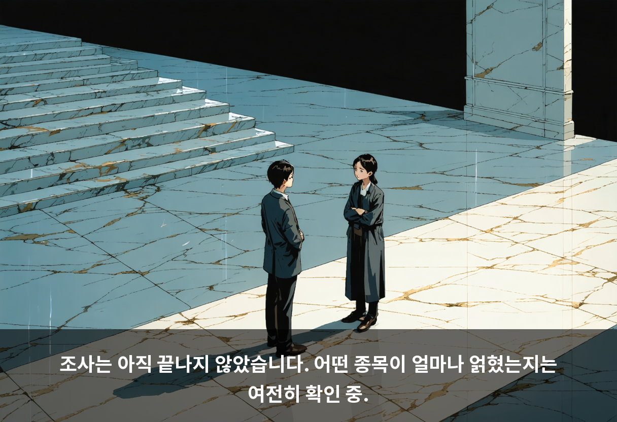 조사는 아직 끝나지 않았습니다. 어떤 종목이 얼마나 얽혔는지는 여전히 확인 중.