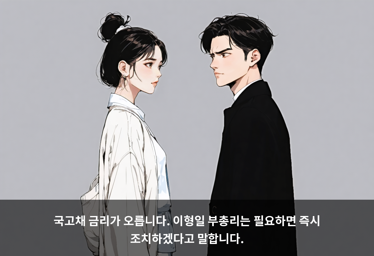 국고채 금리가 오릅니다. 이형일 부총리는 필요하면 즉시 조치하겠다고 말합니다.
