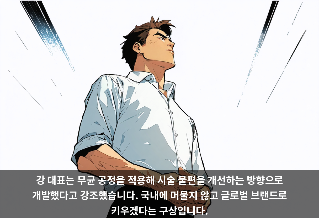 강 대표는 무균 공정을 적용해 시술 불편을 개선하는 방향으로 개발했다고 강조했습니다. 국내에 머물지 않고 글로벌 브랜드로 키우겠다는 구상입니다.