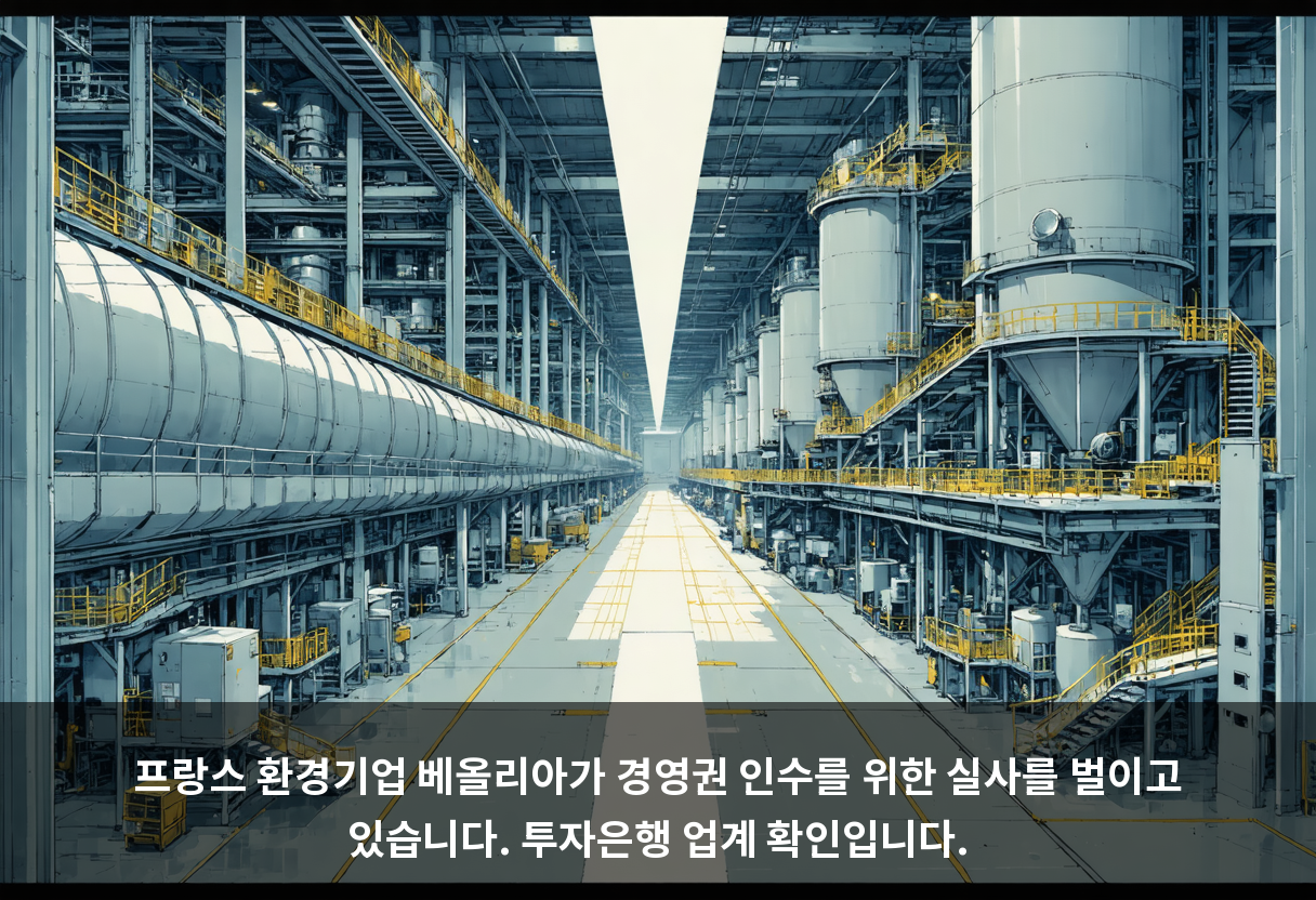 프랑스 환경기업 베올리아가 경영권 인수를 위한 실사를 벌이고 있습니다. 투자은행 업계 확인입니다.