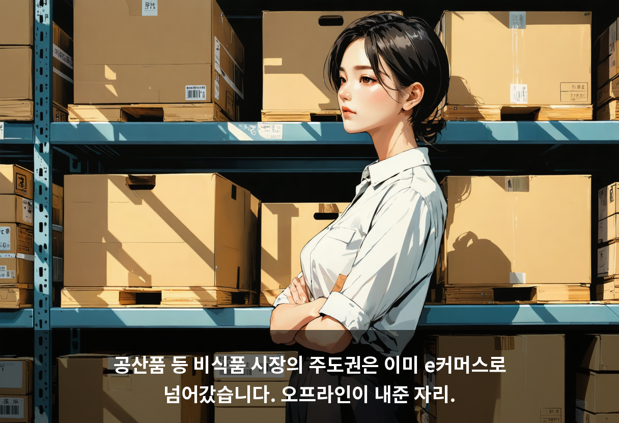 공산품 등 비식품 시장의 주도권은 이미 e커머스로 넘어갔습니다. 오프라인이 내준 자리.