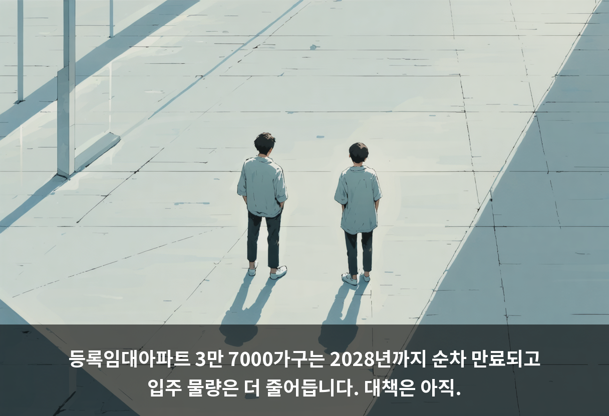 등록임대아파트 3만 7000가구는 2028년까지 순차 만료되고 입주 물량은 더 줄어듭니다. 대책은 아직.