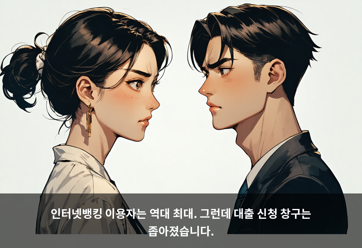 인터넷뱅킹 이용자는 역대 최대. 그런데 대출 신청 창구는 좁아졌습니다.