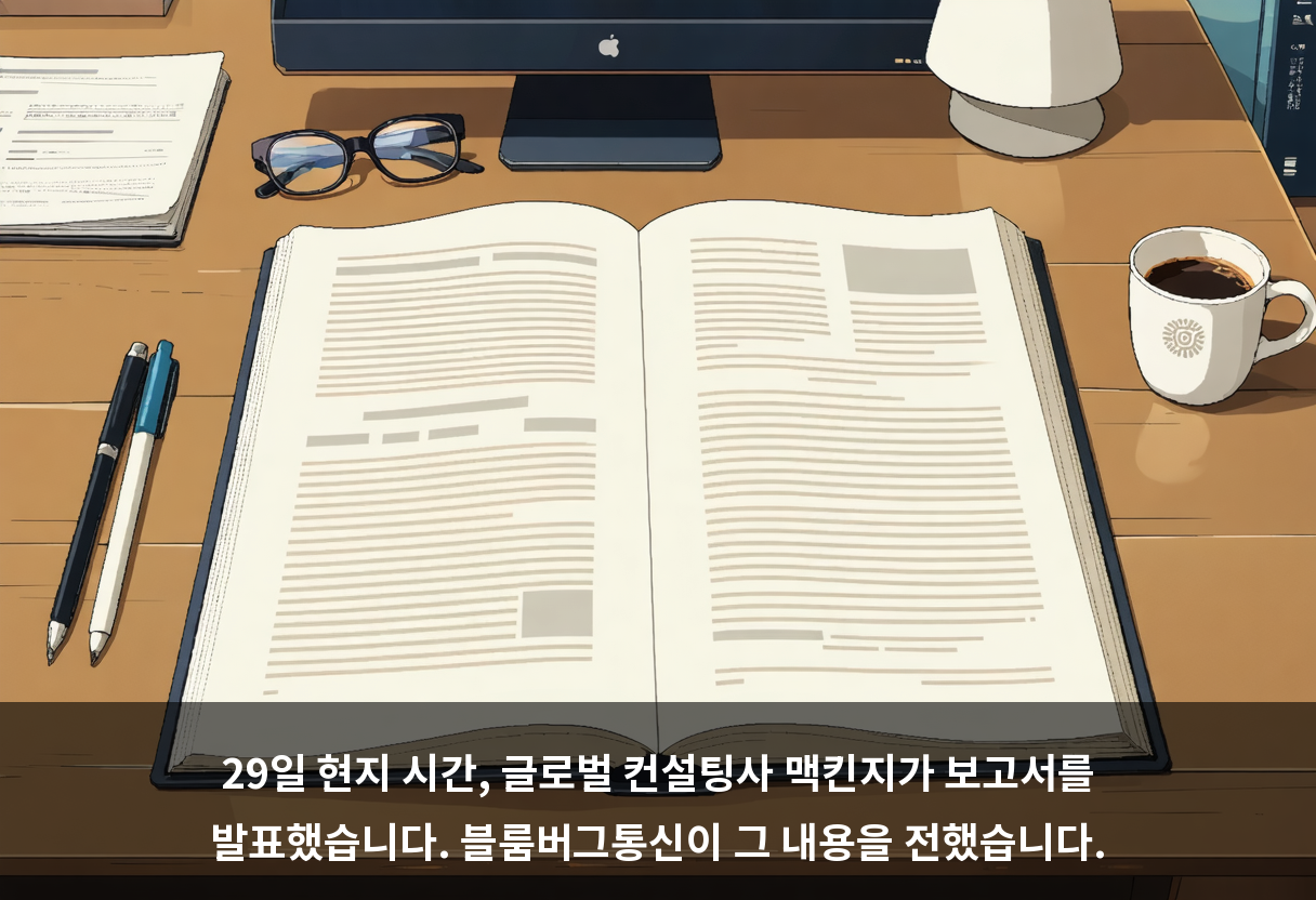29일 현지 시간, 글로벌 컨설팅사 맥킨지가 보고서를 발표했습니다. 블룸버그통신이 그 내용을 전했습니다.