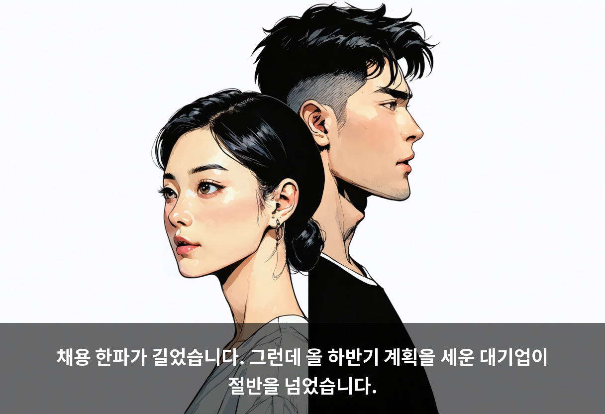 채용 한파가 길었습니다. 그런데 올 하반기 계획을 세운 대기업이 절반을 넘었습니다.