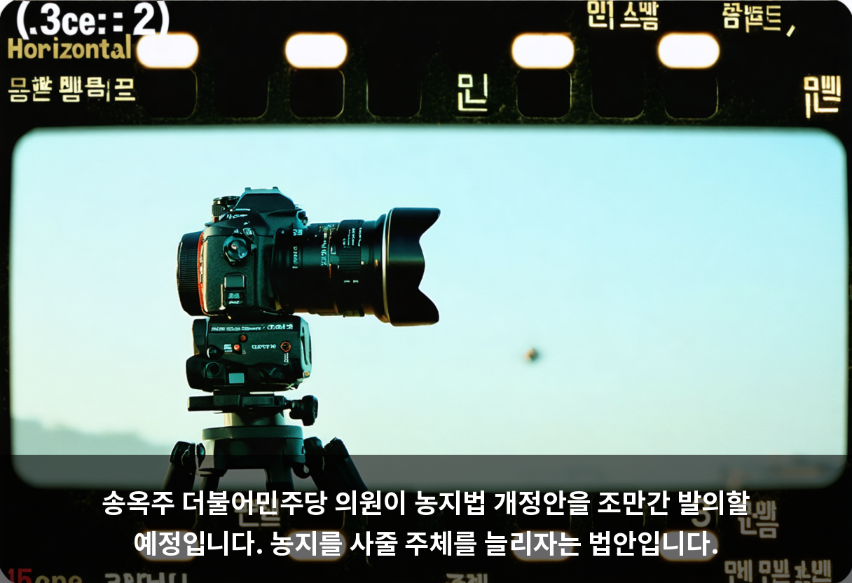 송옥주 더불어민주당 의원이 농지법 개정안을 조만간 발의할 예정입니다. 농지를 사줄 주체를 늘리자는 법안입니다.
