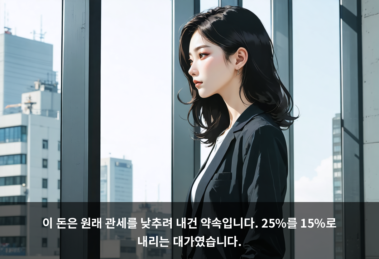 이 돈은 원래 관세를 낮추려 내건 약속입니다. 25%를 15%로 내리는 대가였습니다.