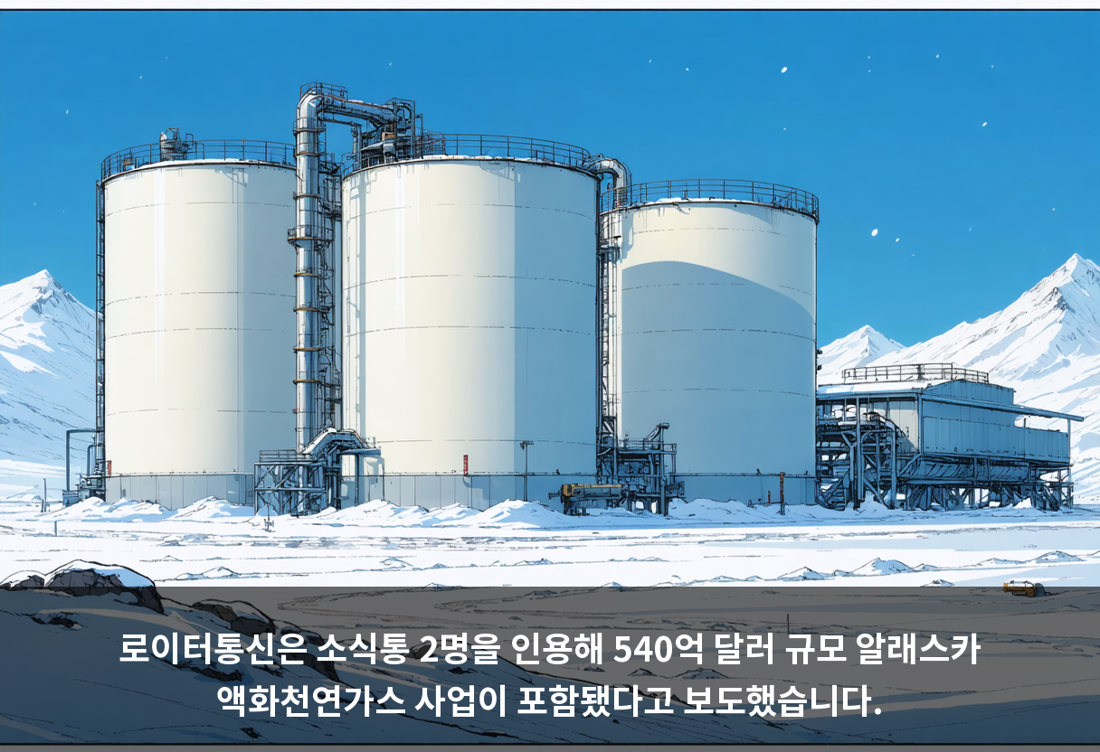 로이터통신은 소식통 2명을 인용해 540억 달러 규모 알래스카 액화천연가스 사업이 포함됐다고 보도했습니다.