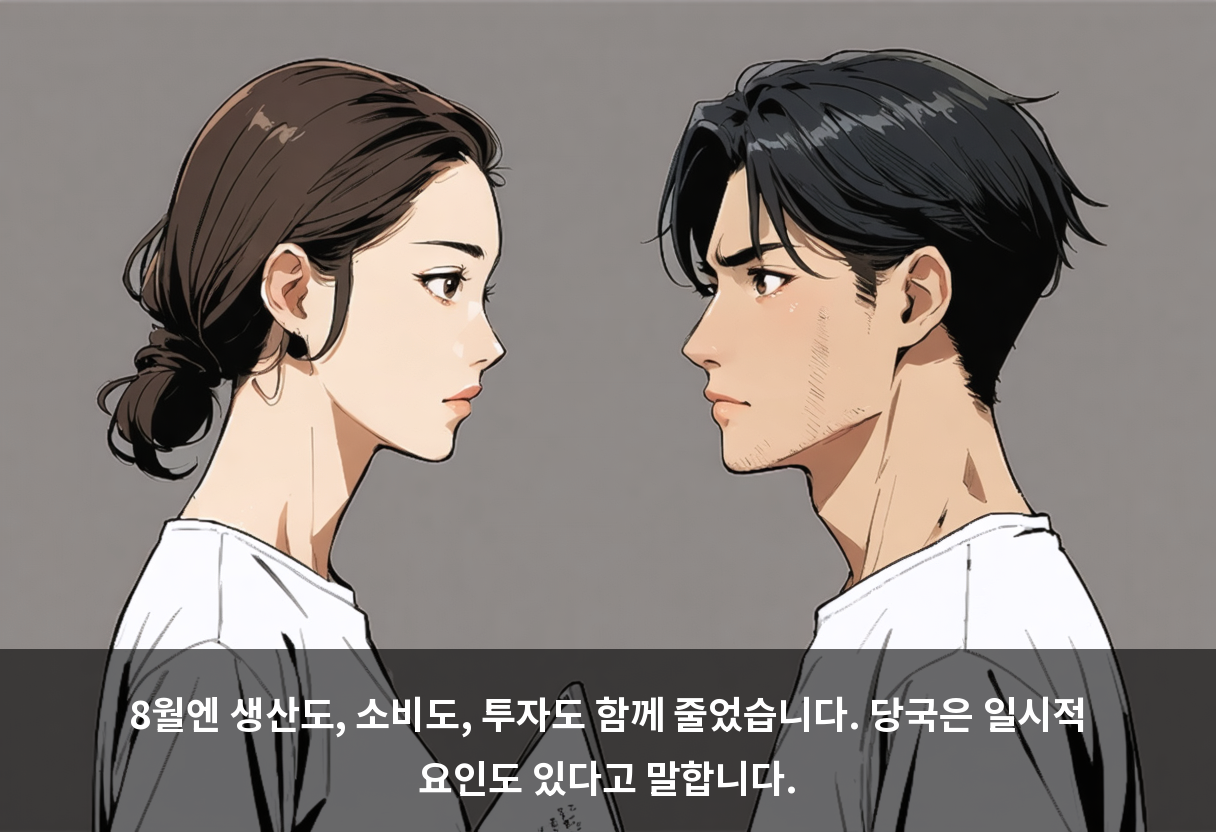 8월엔 생산도, 소비도, 투자도 함께 줄었습니다. 당국은 일시적 요인도 있다고 말합니다.