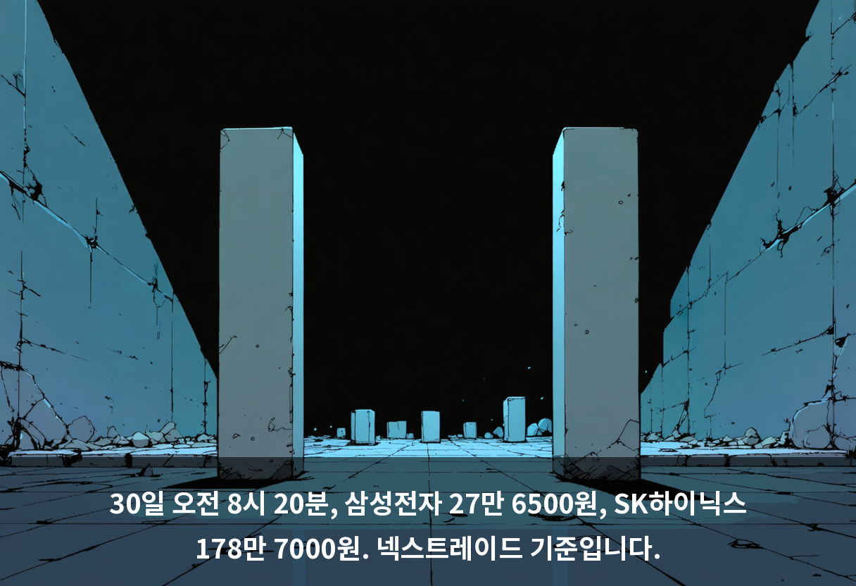 30일 오전 8시 20분, 삼성전자 27만 6500원, SK하이닉스 178만 7000원. 넥스트레이드 기준입니다.
