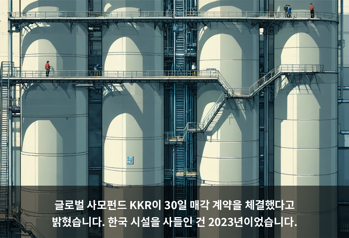 글로벌 사모펀드 KKR이 30일 매각 계약을 체결했다고 밝혔습니다. 한국 시설을 사들인 건 2023년이었습니다.