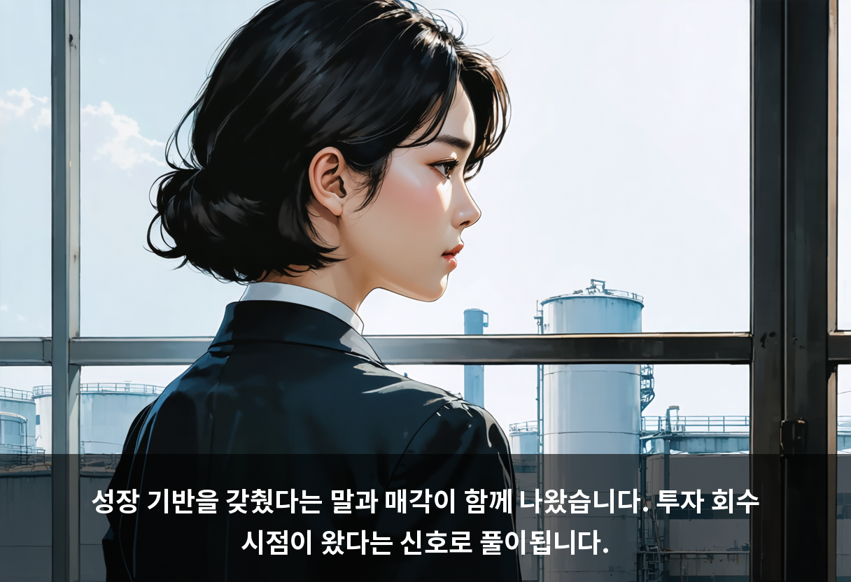성장 기반을 갖췄다는 말과 매각이 함께 나왔습니다. 투자 회수 시점이 왔다는 신호로 풀이됩니다.