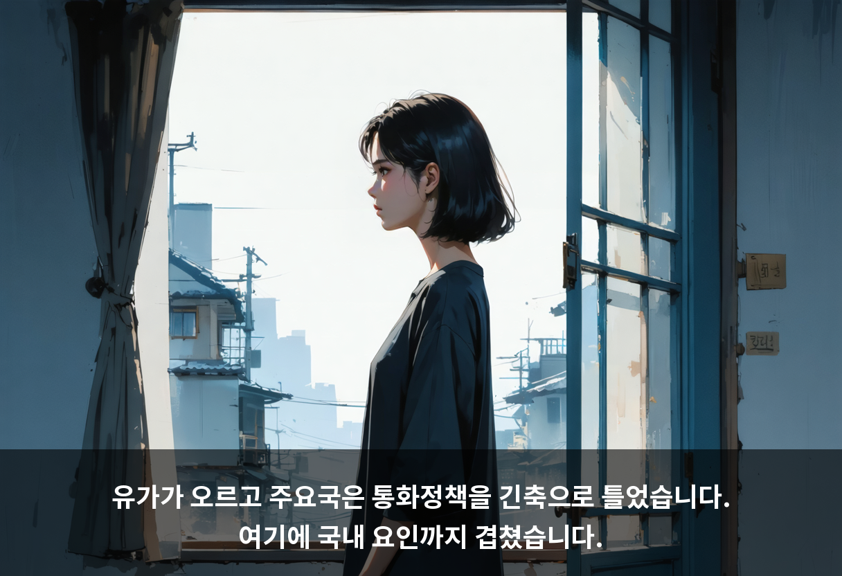 유가가 오르고 주요국은 통화정책을 긴축으로 틀었습니다. 여기에 국내 요인까지 겹쳤습니다.