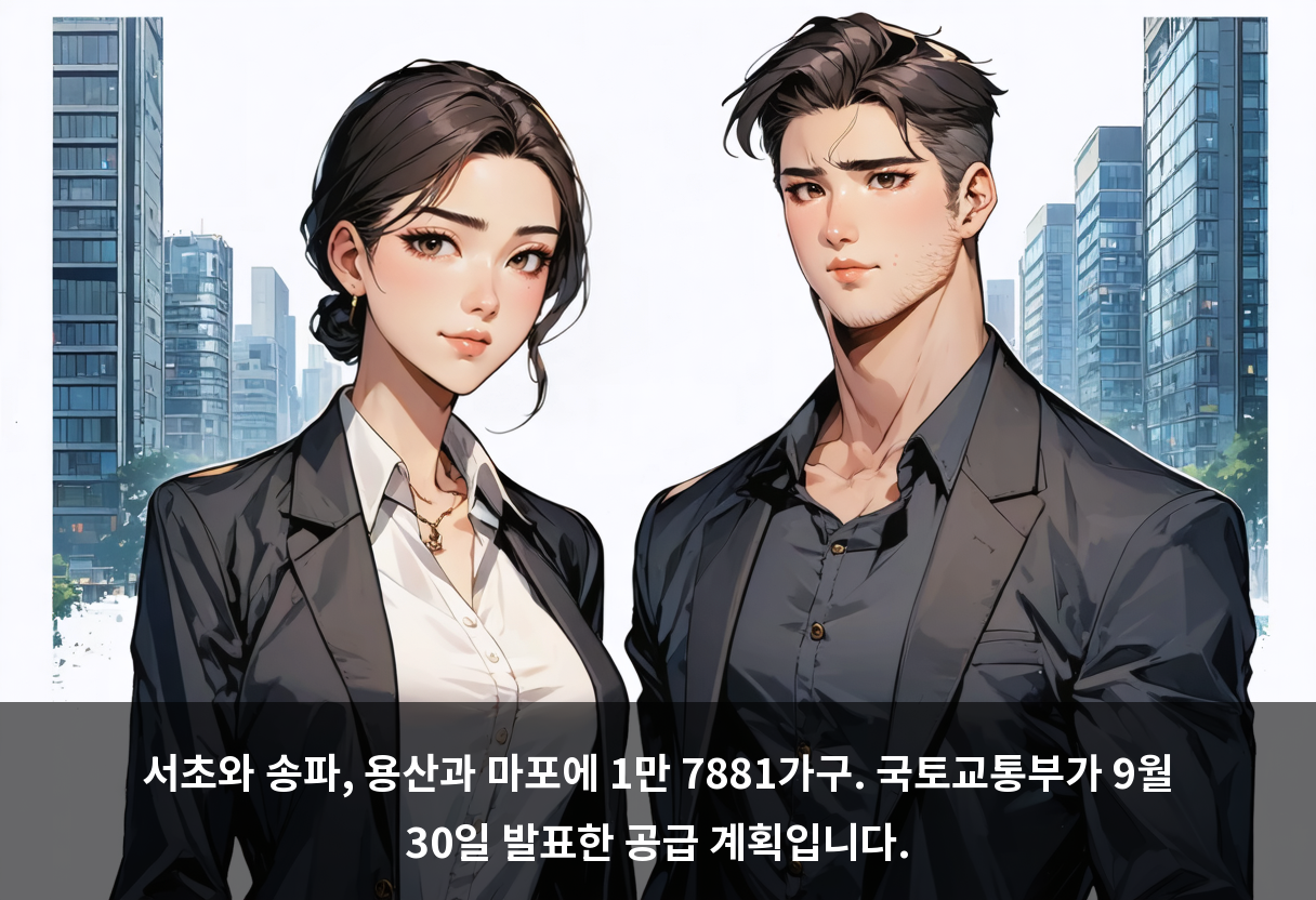 서초와 송파, 용산과 마포에 1만 7881가구. 국토교통부가 9월 30일 발표한 공급 계획입니다.