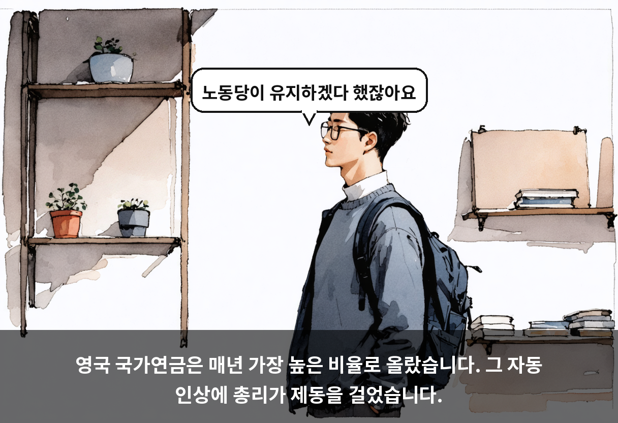 영국 국가연금은 매년 가장 높은 비율로 올랐습니다. 그 자동 인상에 총리가 제동을 걸었습니다.