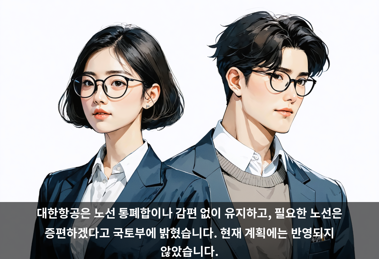 대한항공은 노선 통폐합이나 감편 없이 유지하고, 필요한 노선은 증편하겠다고 국토부에 밝혔습니다. 현재 계획에는 반영되지 않았습니다.