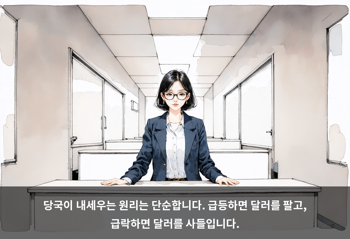 당국이 내세우는 원리는 단순합니다. 급등하면 달러를 팔고, 급락하면 달러를 사들입니다.