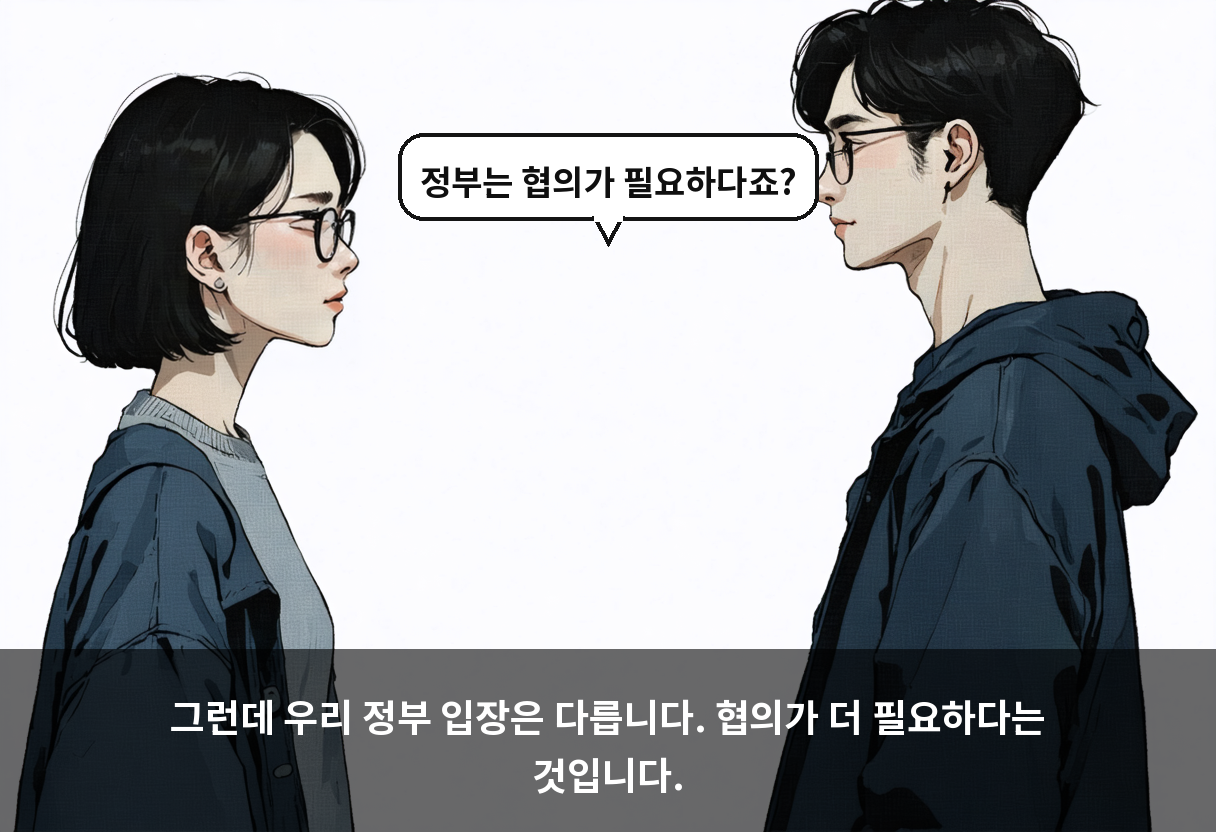 그런데 우리 정부 입장은 다릅니다. 협의가 더 필요하다는 것입니다.