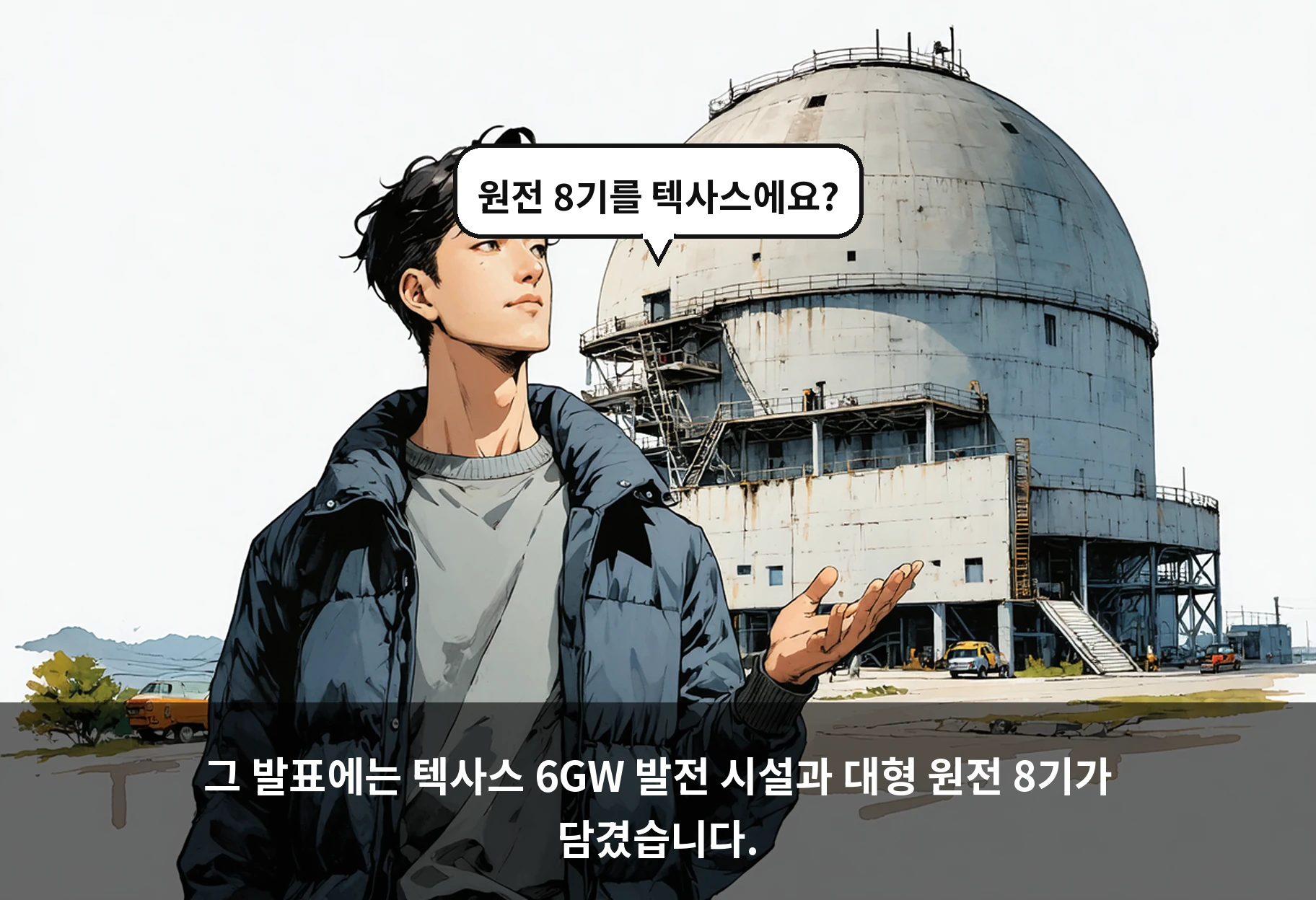 그 발표에는 텍사스 6GW 발전 시설과 대형 원전 8기가 담겼습니다.