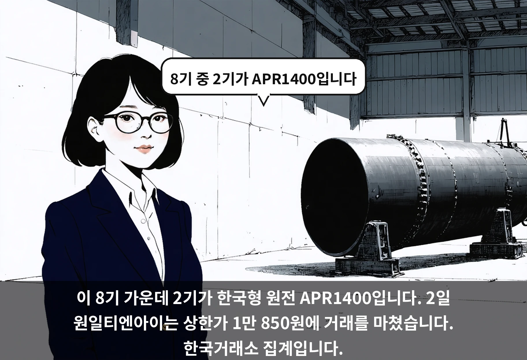 이 8기 가운데 2기가 한국형 원전 APR1400입니다. 2일 원일티엔아이는 상한가 1만 850원에 거래를 마쳤습니다. 한국거래소 집계입니다.
