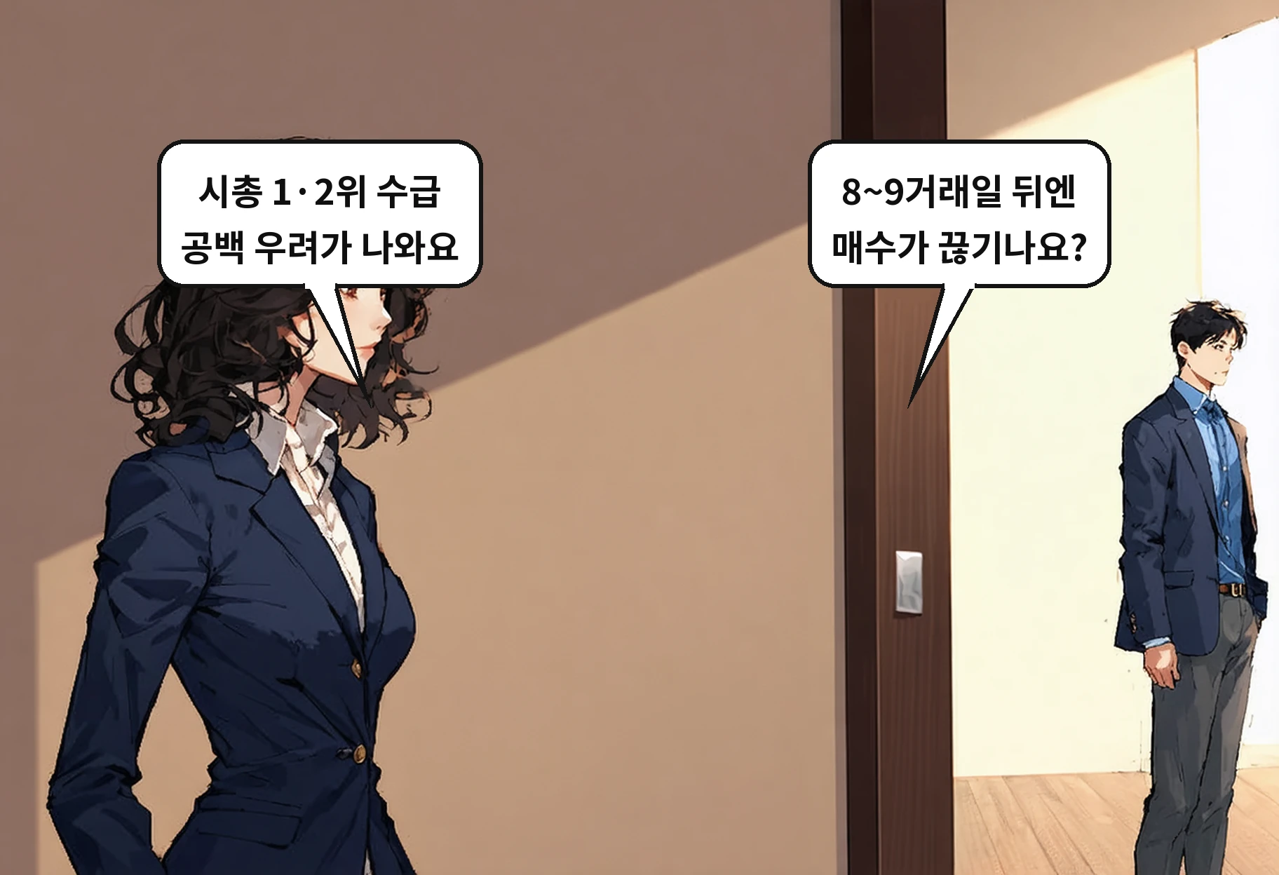 B: 8~9거래일 뒤엔 매수가 끊기나요? A: 시총 1·2위 수급 공백 우려가 나와요