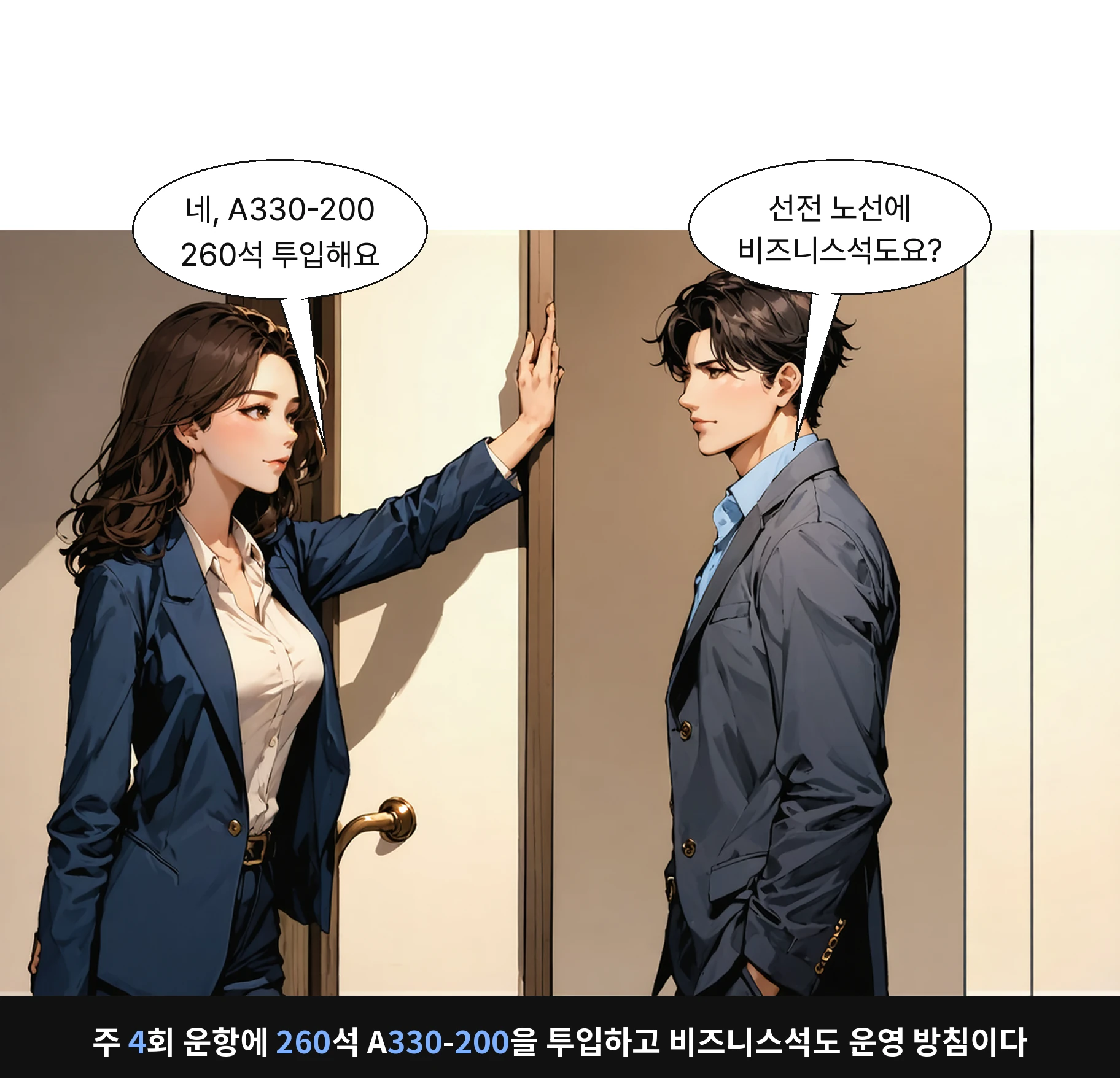 주 4회 운항에 260석 A330-200을 투입하고 비즈니스석도 운영 방침이다