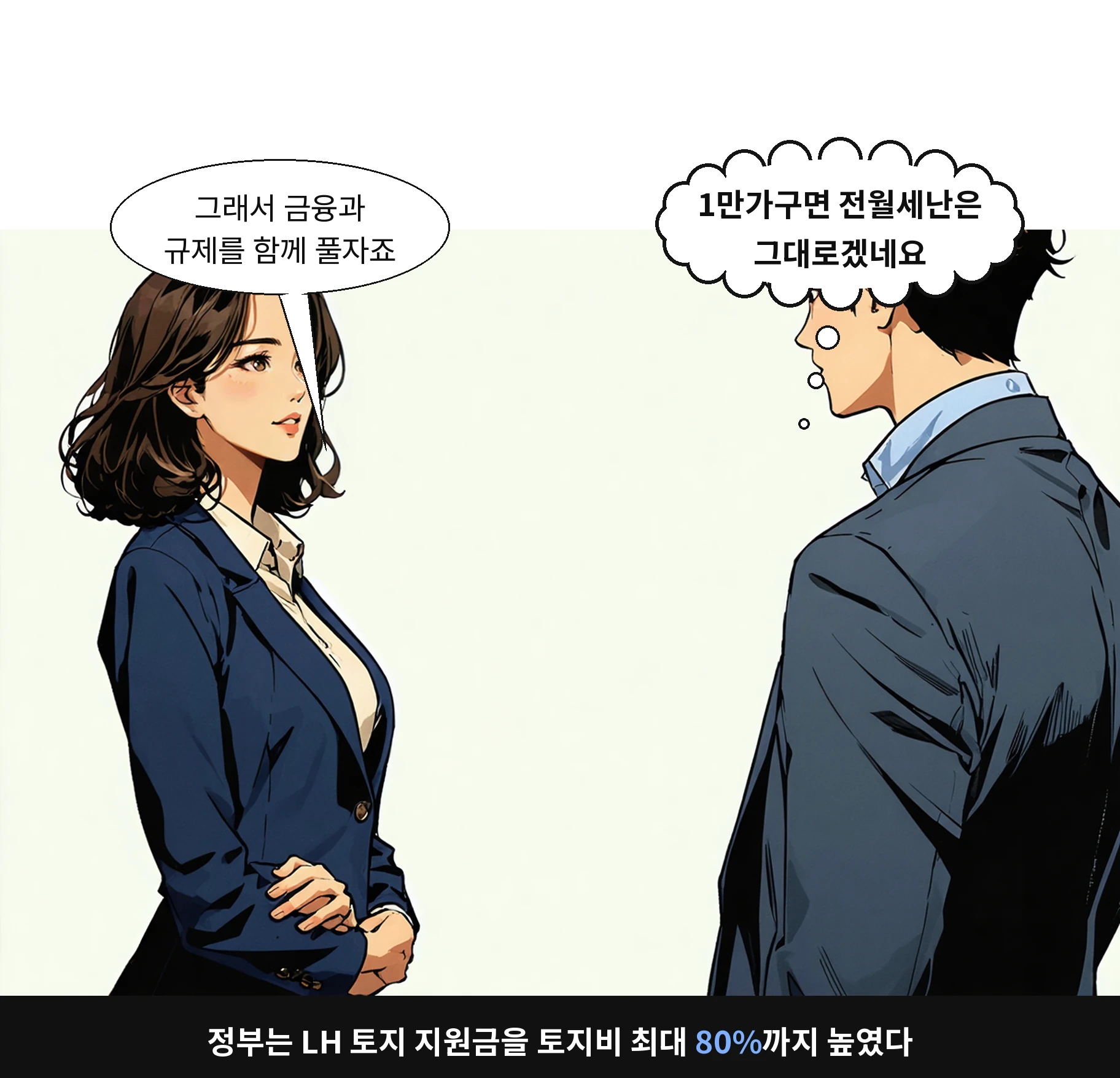 정부는 LH 토지 지원금을 토지비 최대 80%까지 높였다