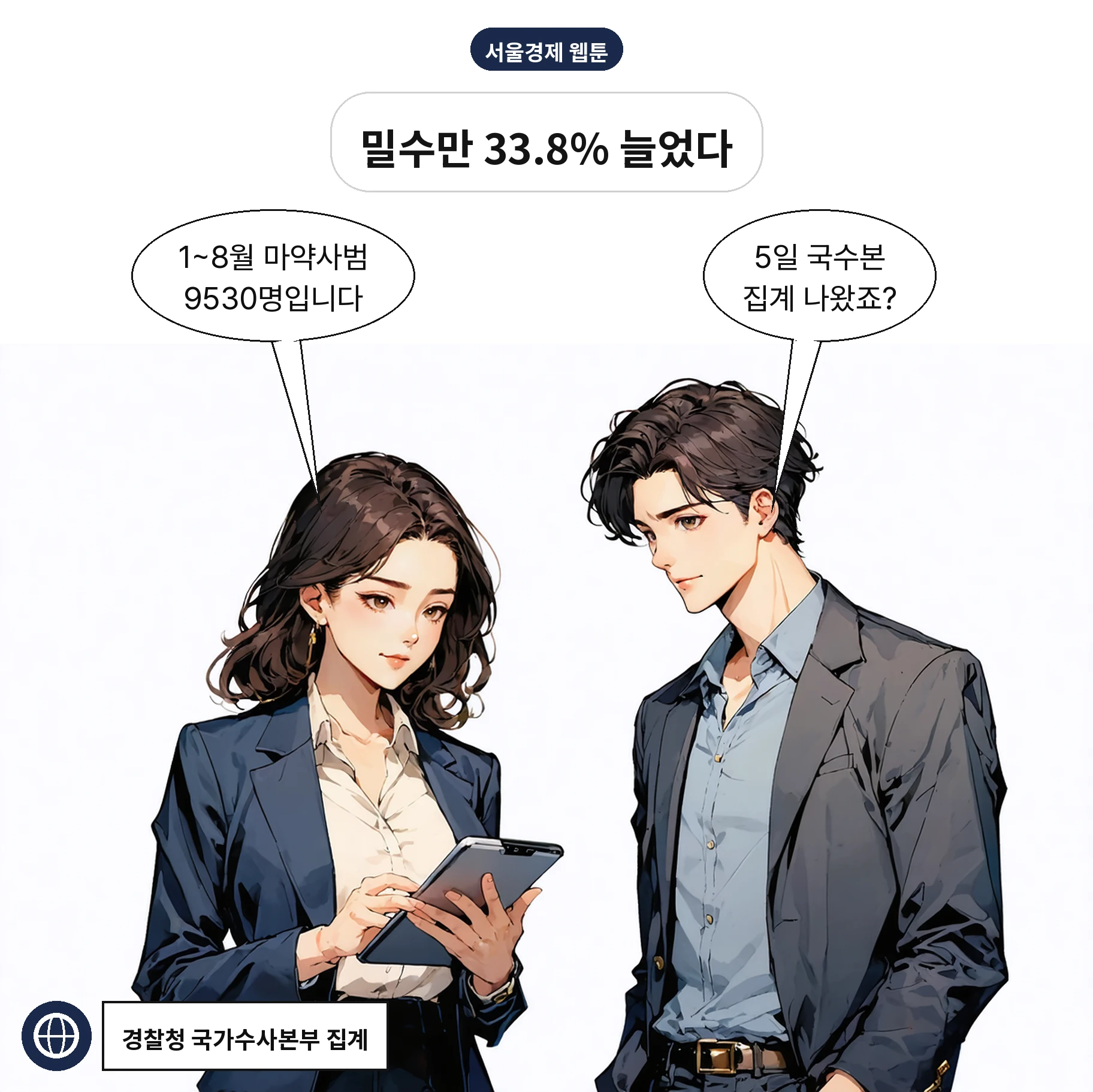 올해 1~8월 경찰 검거 마약류 사범은 9530명이다